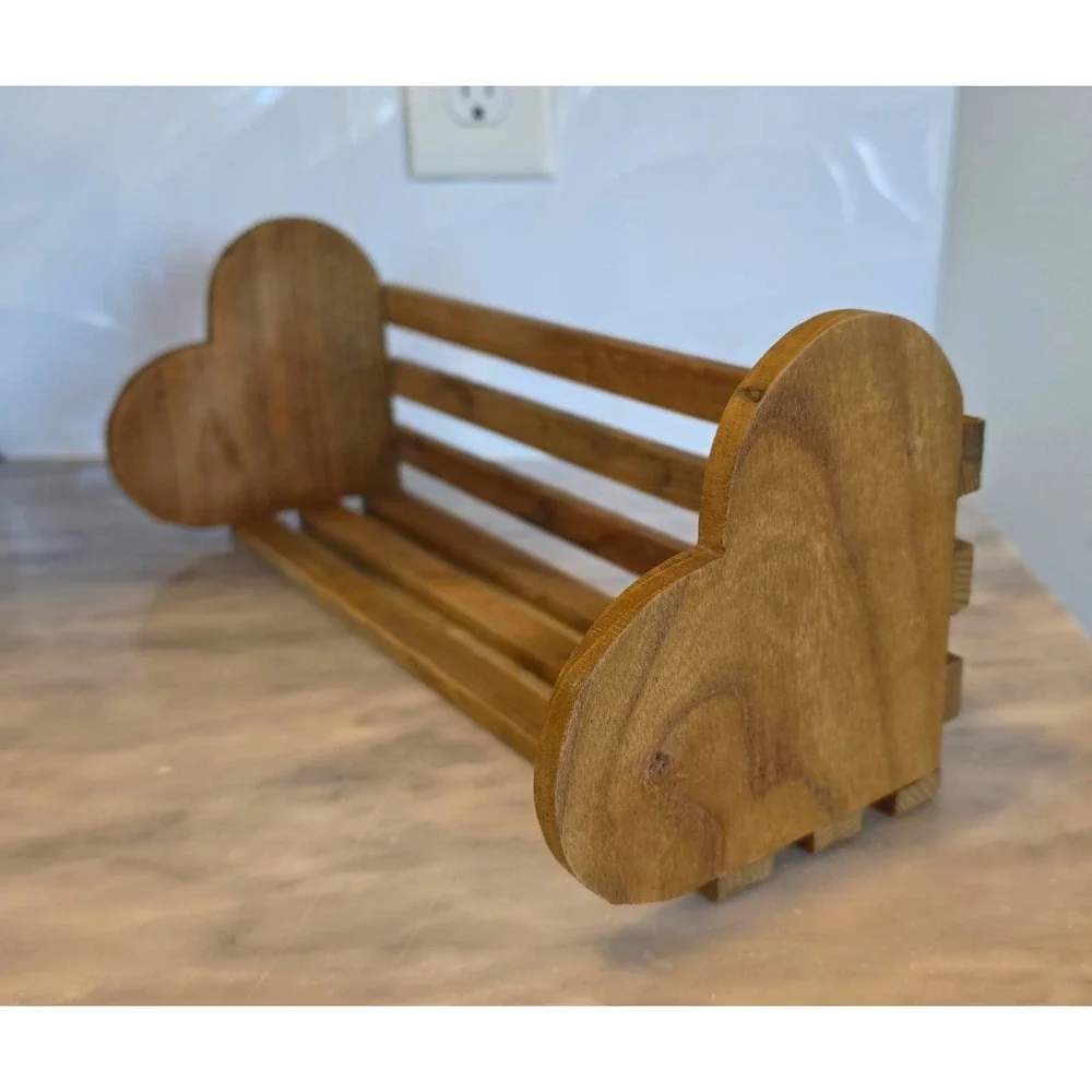 Vintage Wood Heart Shaped Shelf